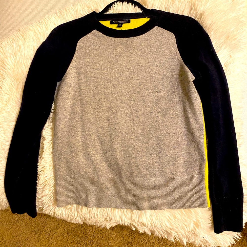 Banana Republic Merino Wool color block sweater.